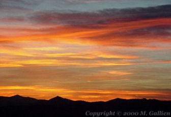 A fiery Sierra Cabrera sunset.