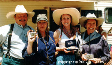 Mary with 1st buckle at Lone Pine